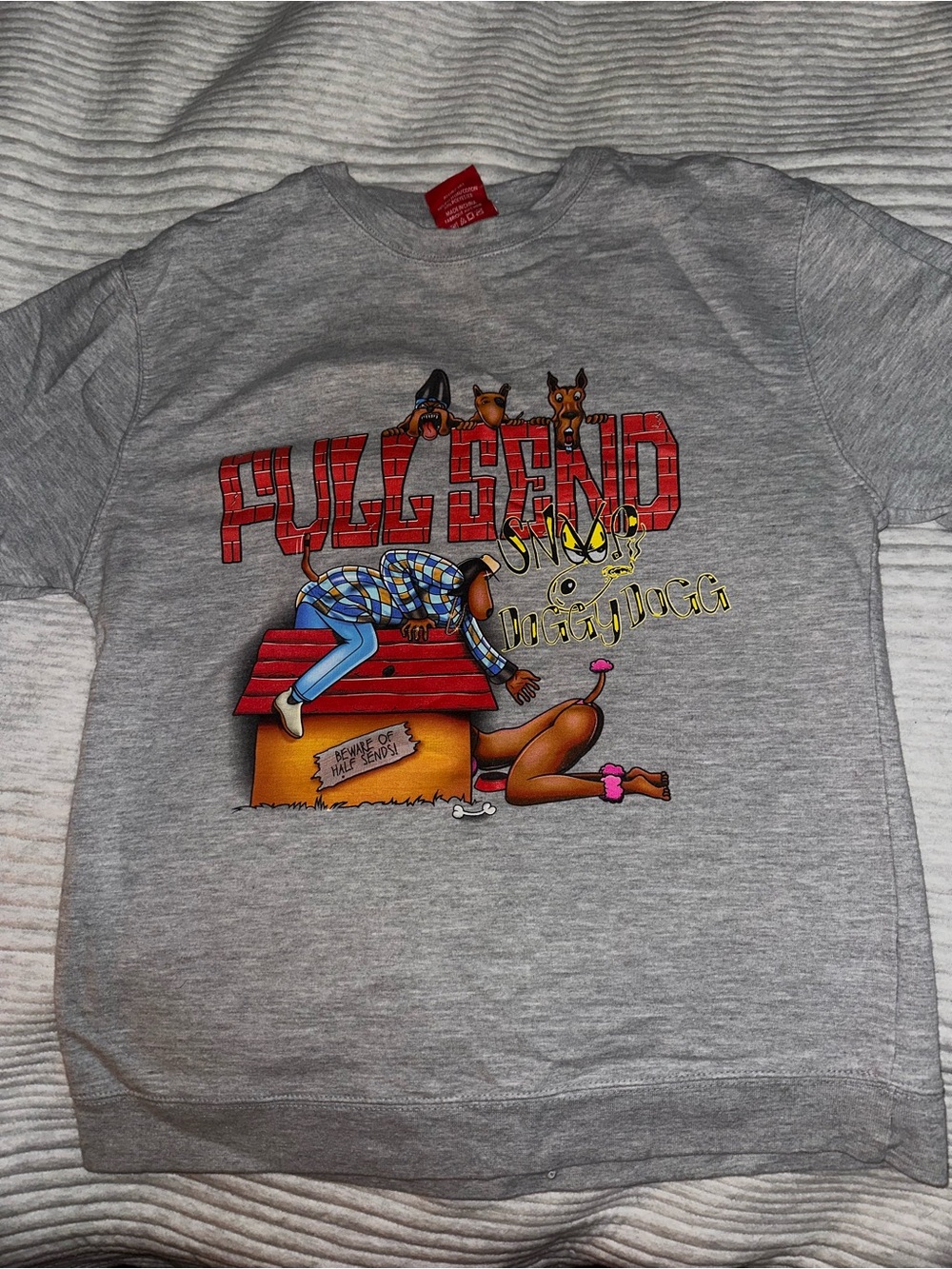 FULL SEND Grey Graphic Crew Neck - Doggy Style